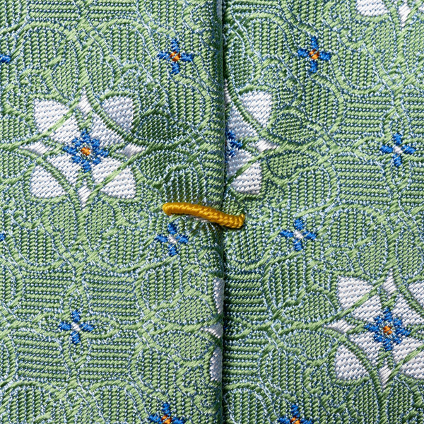 Eton Floral Print Silk Tie - Light green