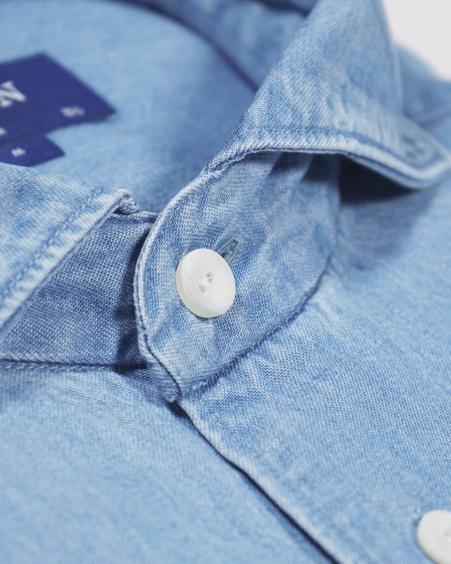 Eton Slim Fit Denim Tencel Shirt – Blue Denim