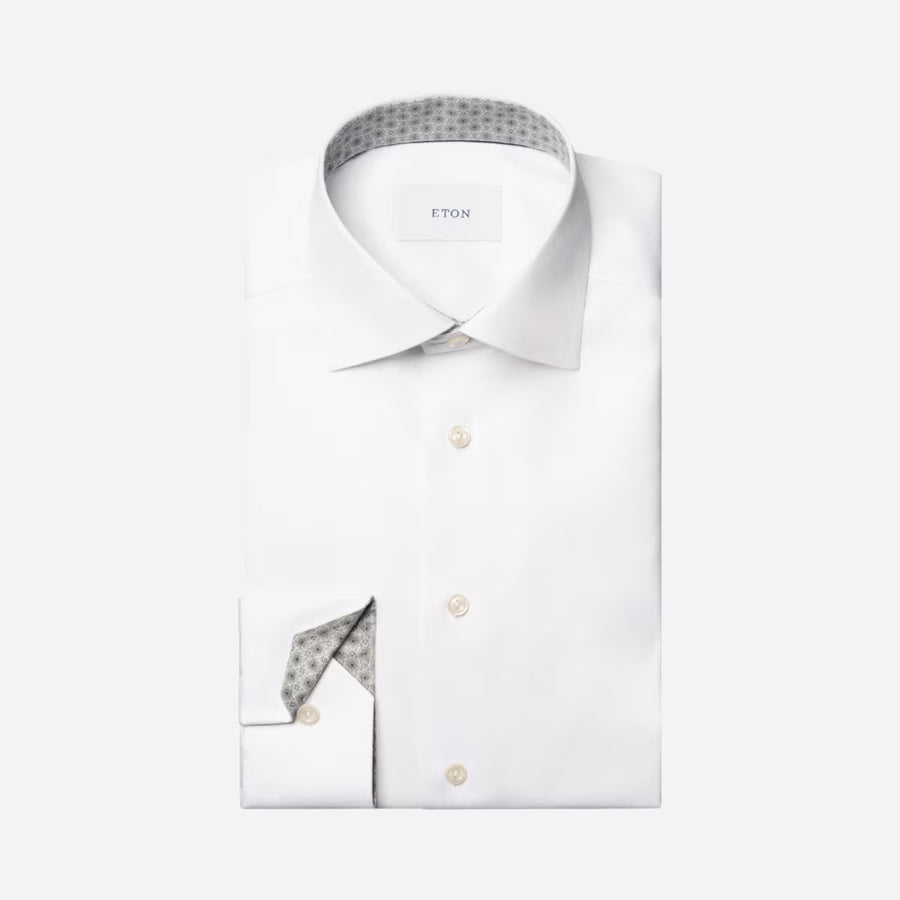 Eton Medallion Effect Signature Twill Shirt – White