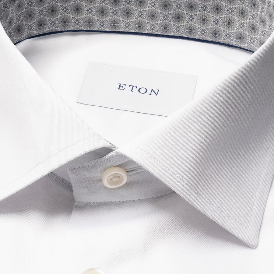 Eton Medallion Effect Signature Twill Shirt – White