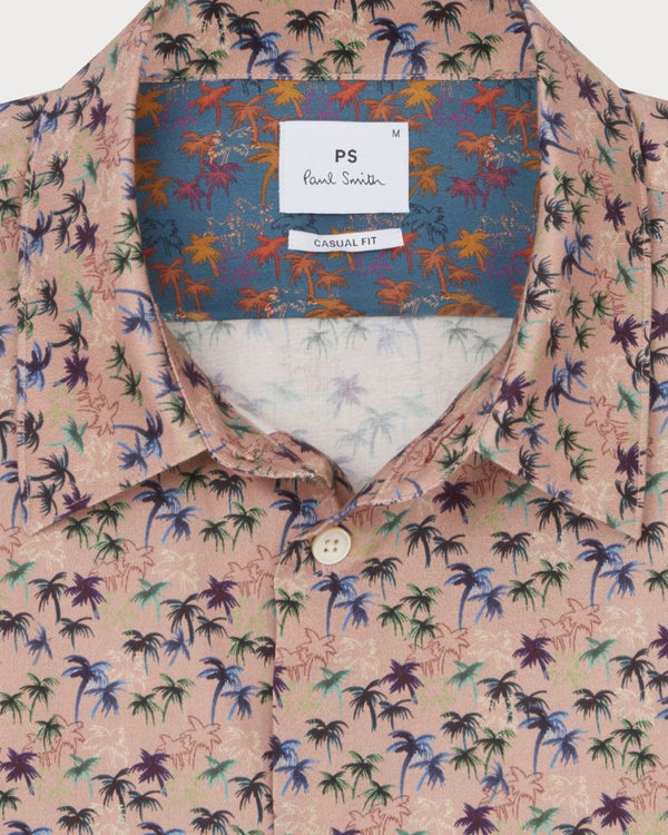 Paul Smith SS Casual Fit Printed Shirt - Pink