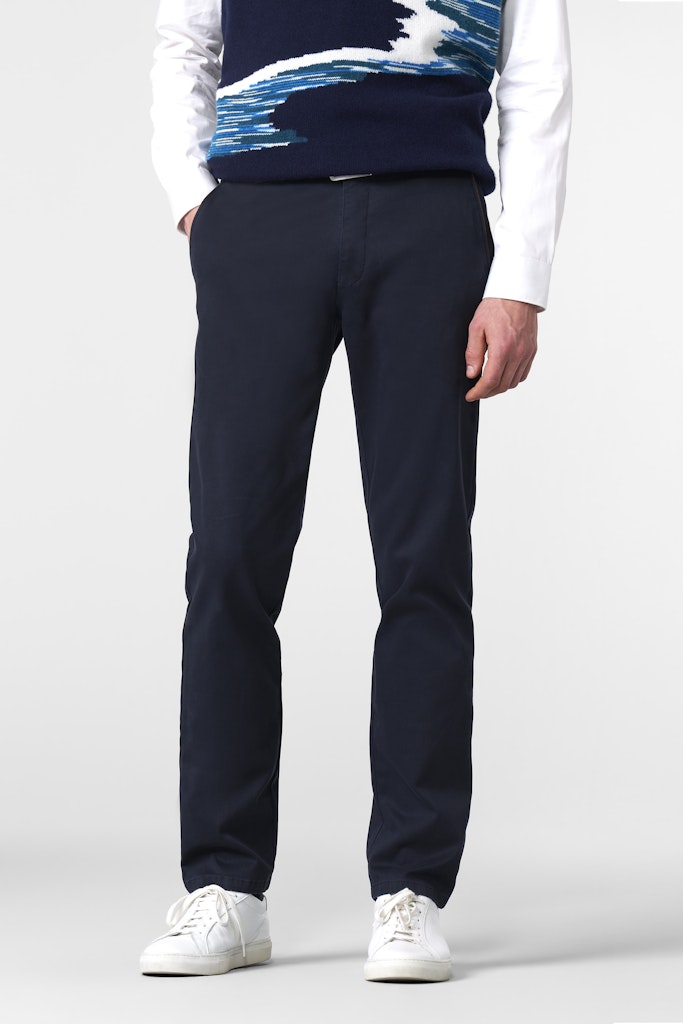 Meyer New York Organic Cotton Chino Trousers – Navy