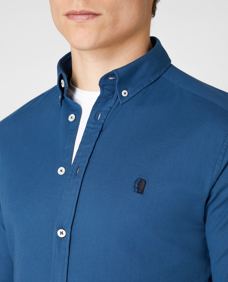 Remus Uomo Rome Long Sleeve Casual Shirt - Blue
