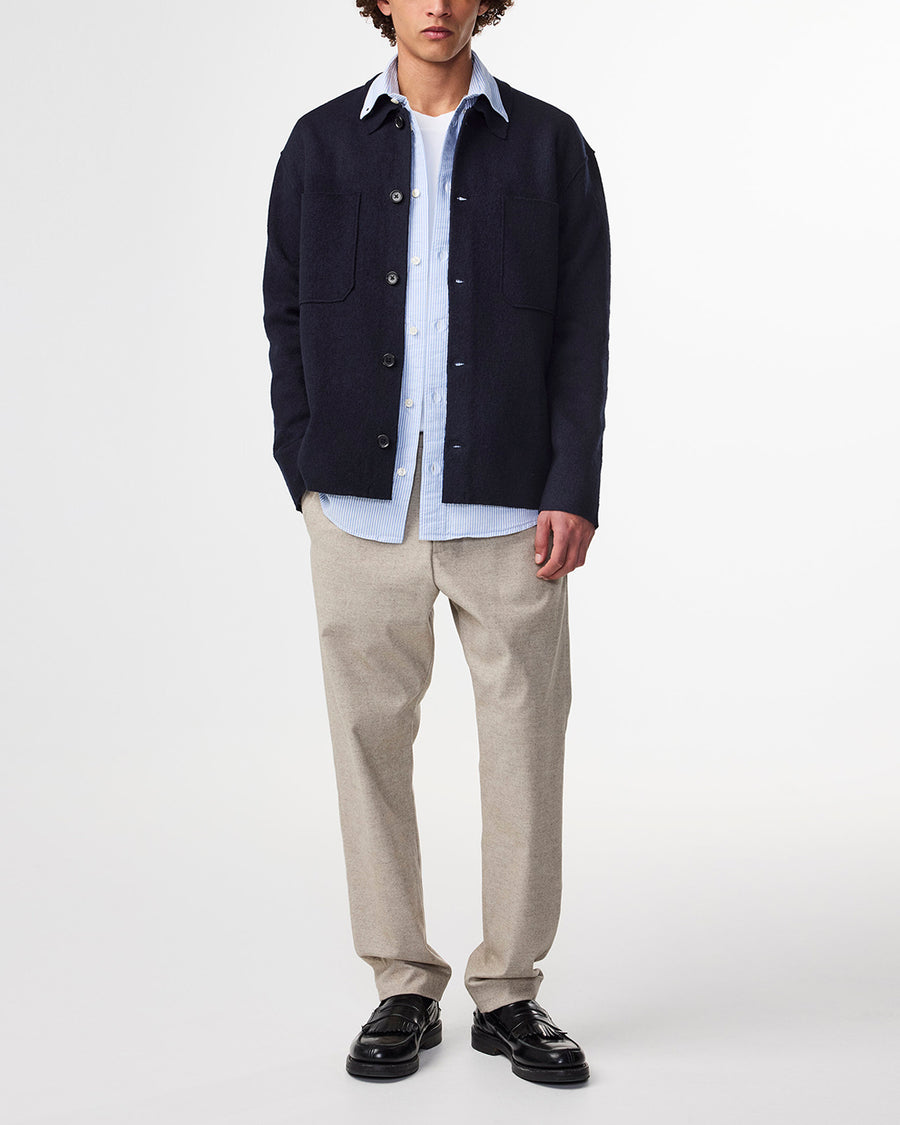NN07 Jonas Merino Wool Hybrid Overshirt – Navy