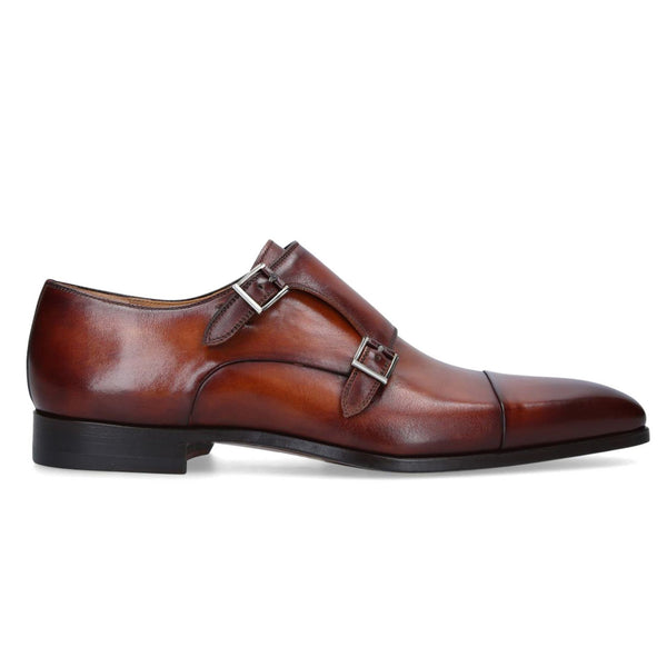 Magnanni Garrett Monk Strap Leather Shoe - Brown