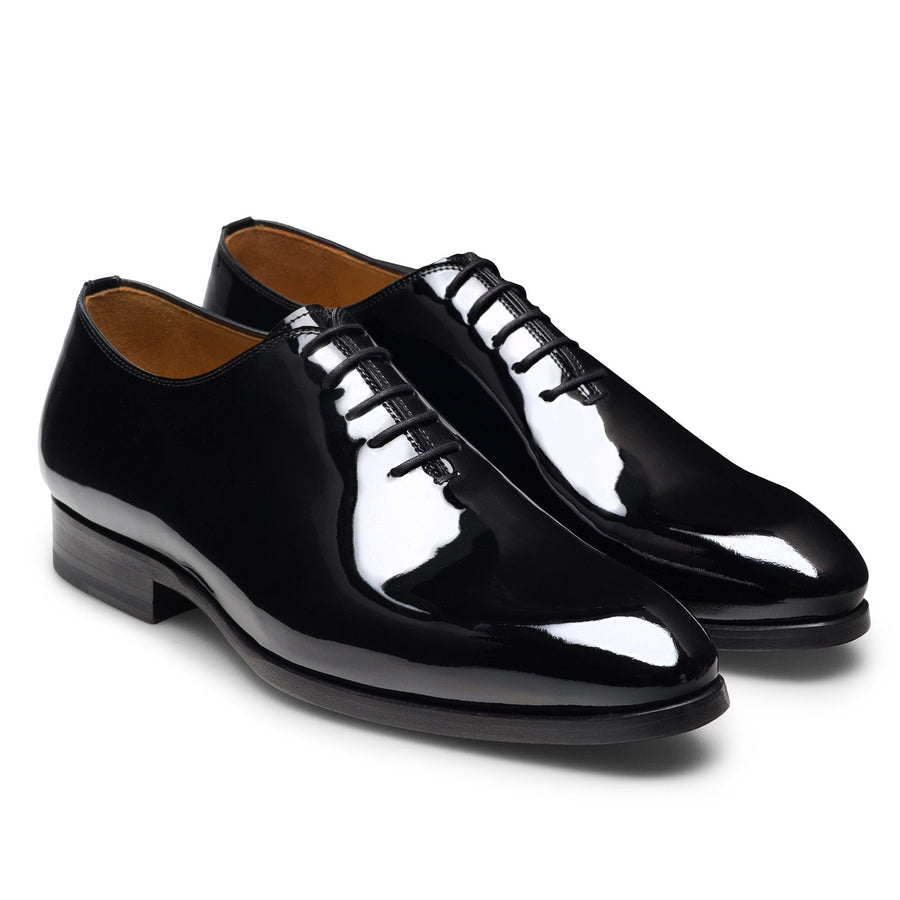 Magnanni Fleur Patent Leather Oxford Shoe - Black