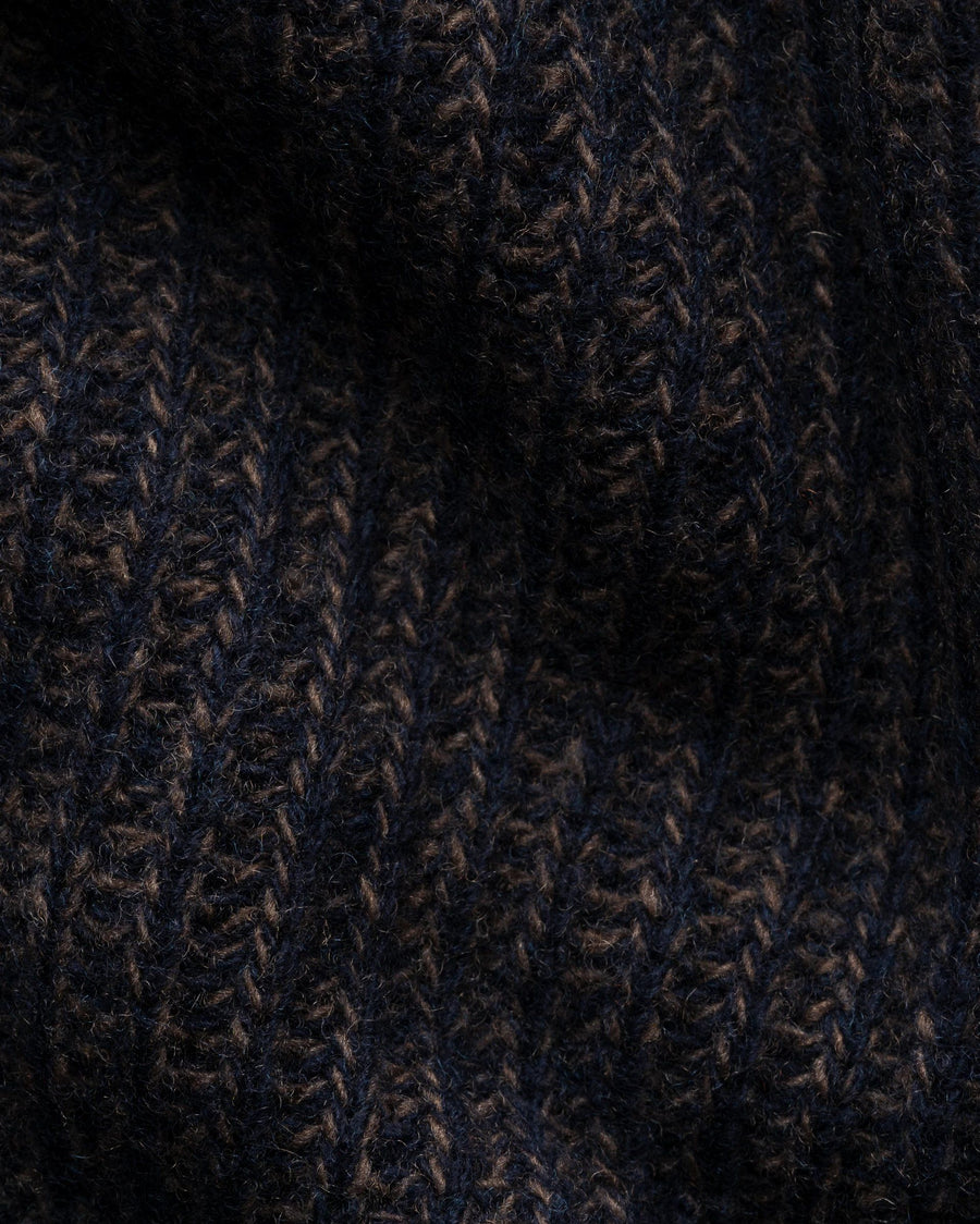 Eton Wool-Cashmere Mouliné Crew-Neck Jumper – Navy