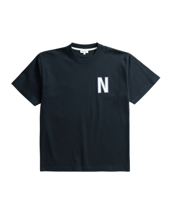 Norse Projects Simon Loose Organic Heavy Jersey Large N T-Shirt - Dark Navy
