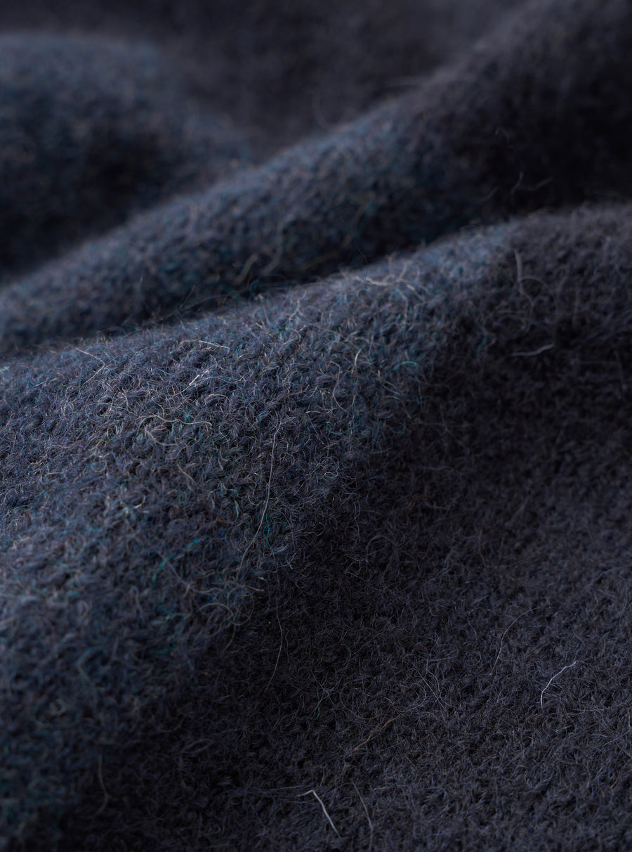 Universal Works British Wool Lyon Crew Knit - Navy