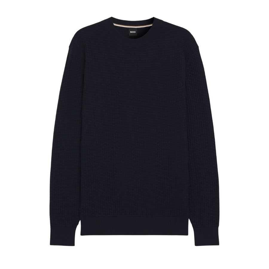 BOSS Black H-Imberto Cotton Sweater – Blue