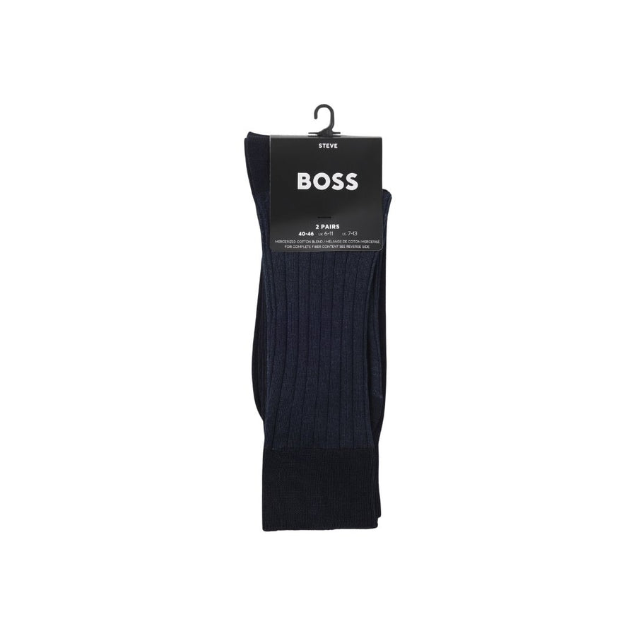 BOSS 2-Pack Mercerised Cotton Socks – Dark Blue