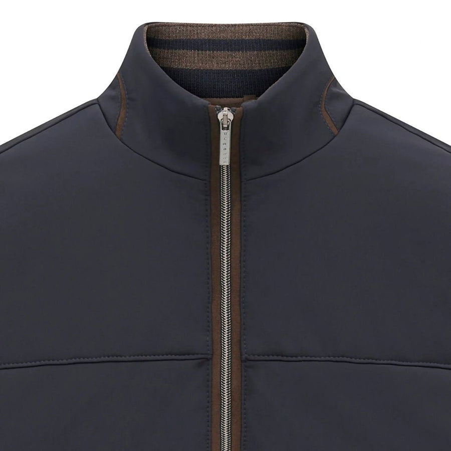 Bugatti Knitted Zip Thru Sweater Jacket - Navy