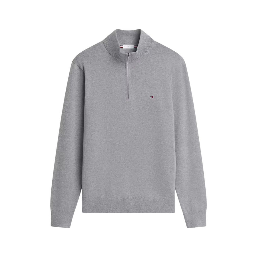 Tommy Hilfiger Essential Cotton Quarter-Zip Jumper – Grey