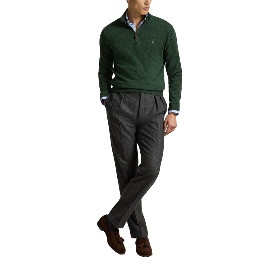 Polo Ralph Lauren Merino Wool Quarter-Zip Sweater – Green