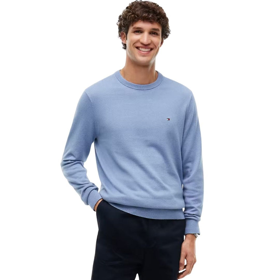 Tommy Hilfiger Pima Cotton Cashmere Crew-Neck Jumper – Blue