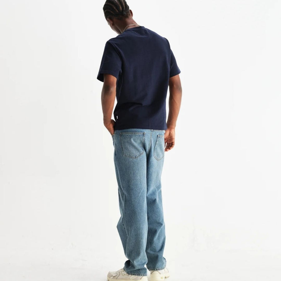 Wax London Dean Textured Organic Cotton T-Shirt - Navy