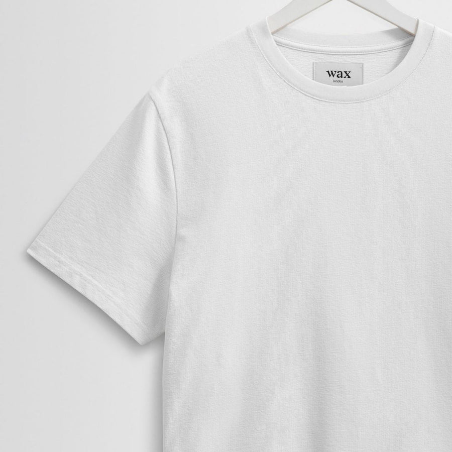 Wax London Dean Textured Organic Cotton T-Shirt - White