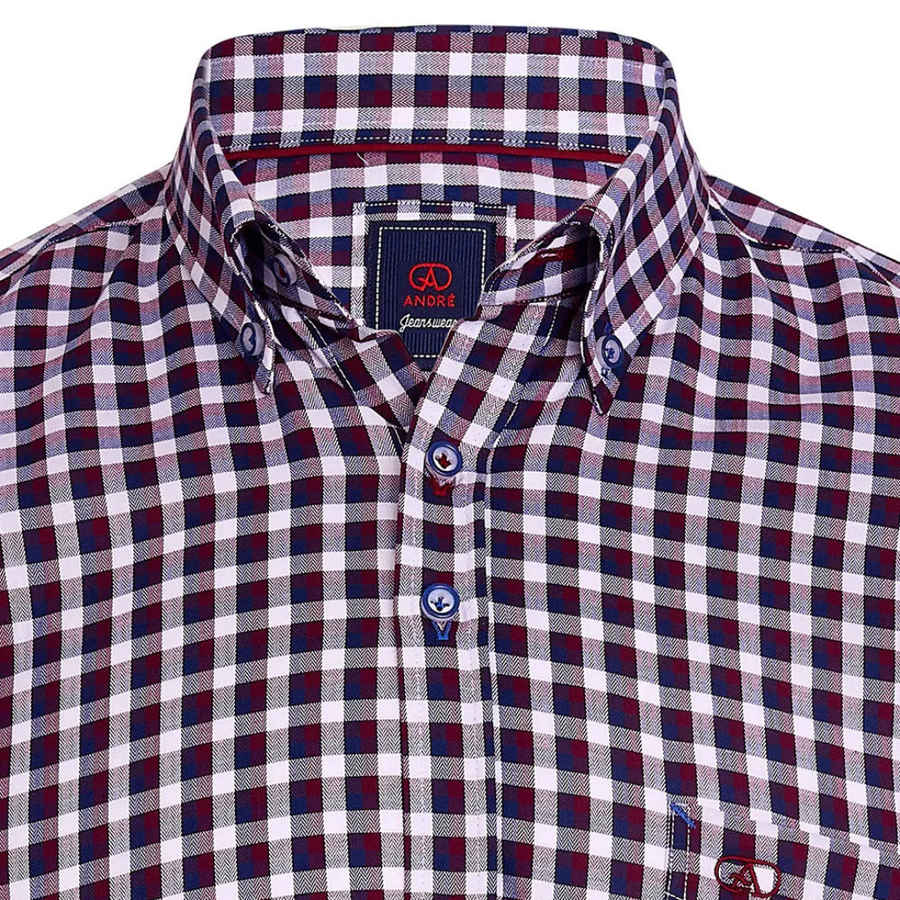 Andre Fahy Long Sleeve Casual Shirt - Burgundy
