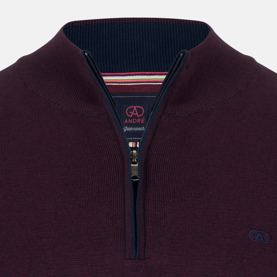 Andre Inch Half Zip - Burgundy