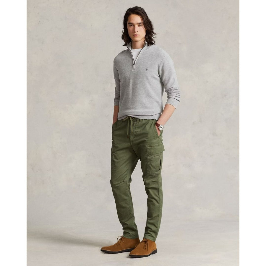 Polo Ralph Lauren Mesh-Knit Cotton Quarter-Zip Jumper - Andover Grey