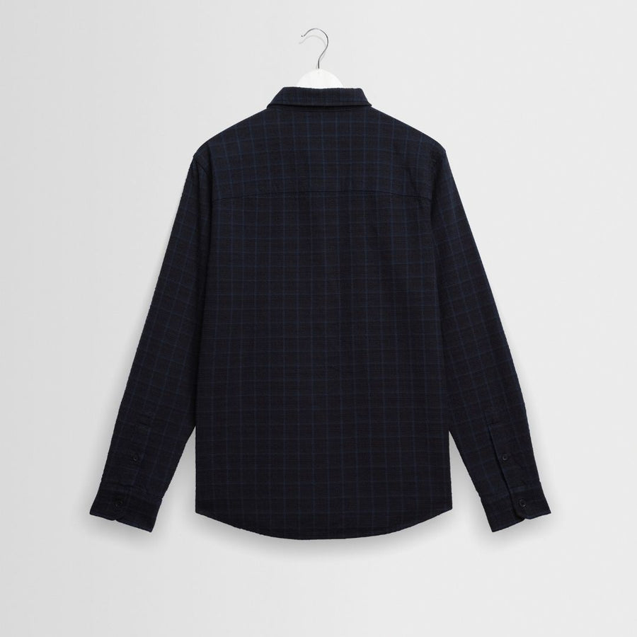 Wax London Shelly Dobby Check Shirt - Navy/Black
