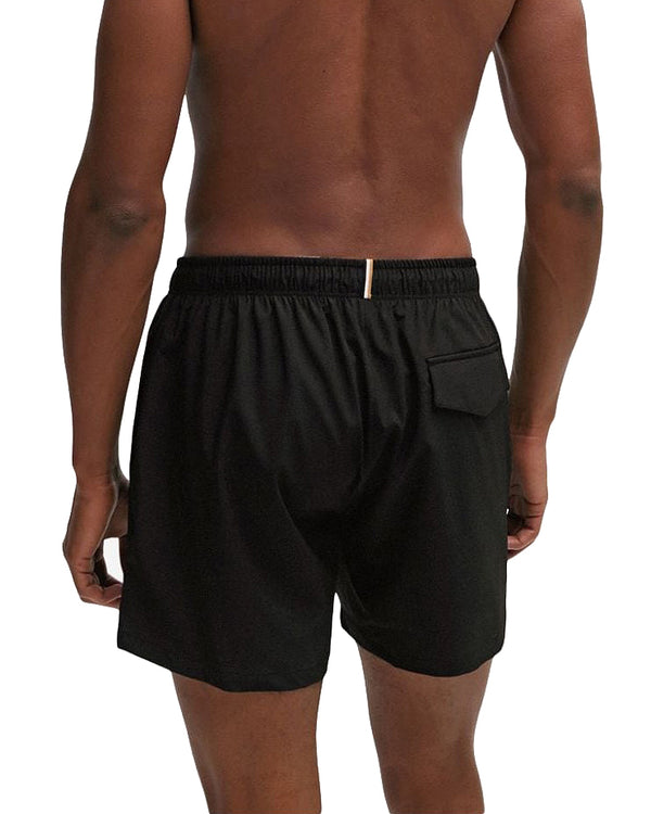 Boss 'Tio' Swimshorts with Contrast Logo - Black