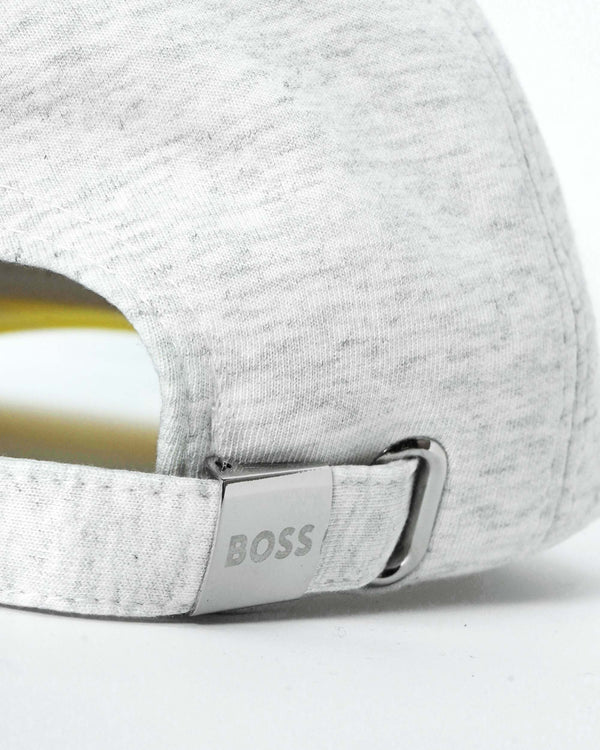 Boss Contrast Logo Cotton-Blend Five Panel Cap - White