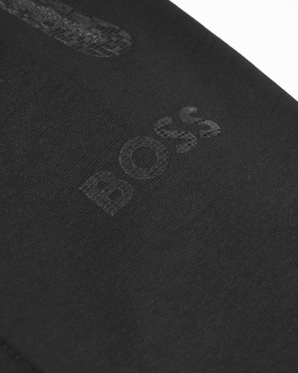 Boss Cotton-Blend Tracksuit Bottoms with Pixelated Details - Black