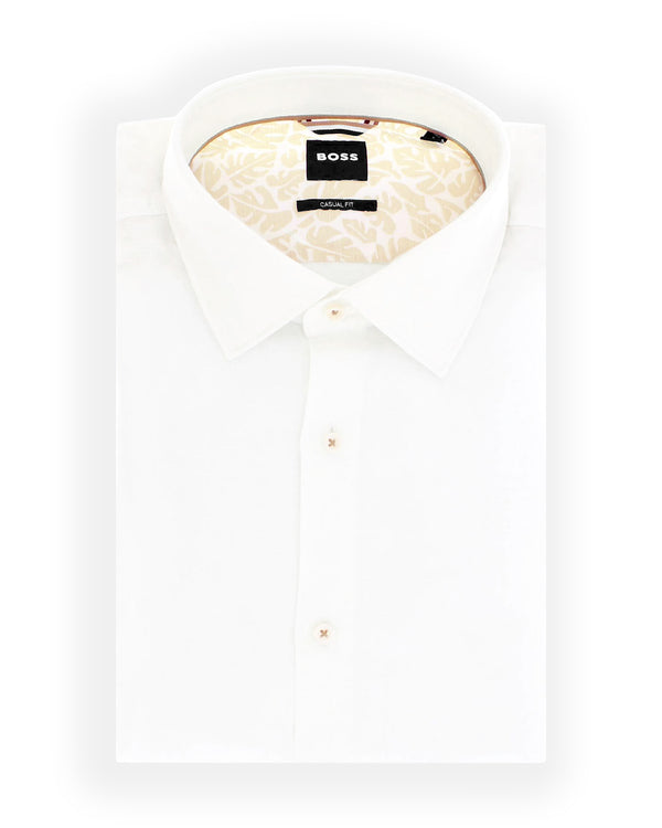 Boss 'Hal' Kent Long Sleeved Shirt - White