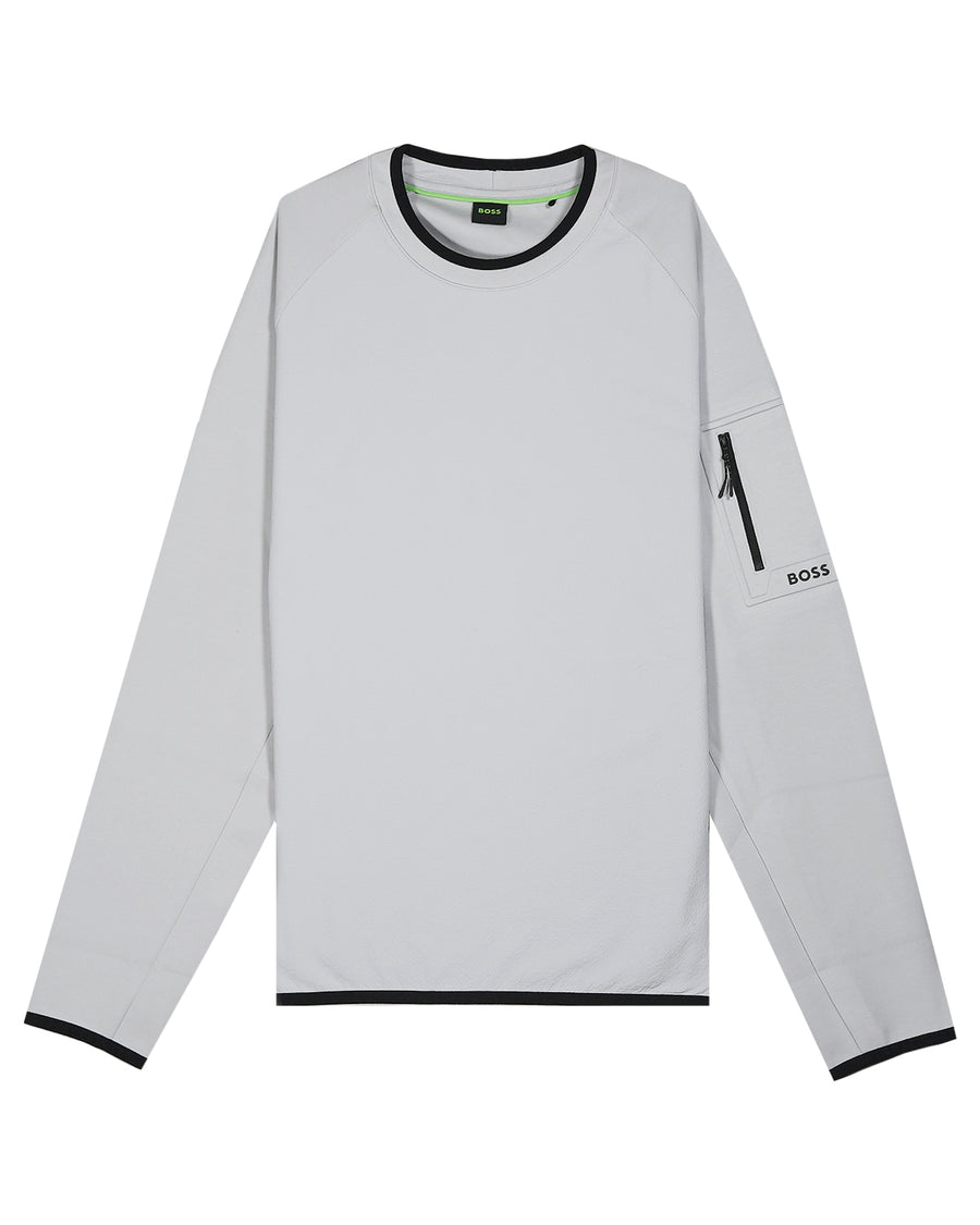 BOSS Green Urban Tech Wind-Resistant Sweatshirt – Grey