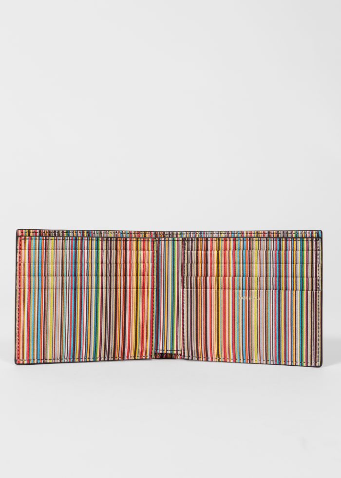 Paul Smith Signature Stripe Leather Billfold Wallet – Black