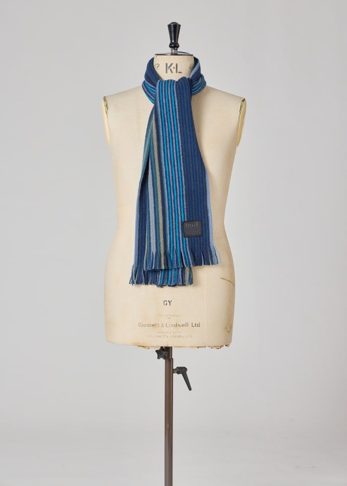 Paul Smith Double-Sided Wool Scarf – Blue