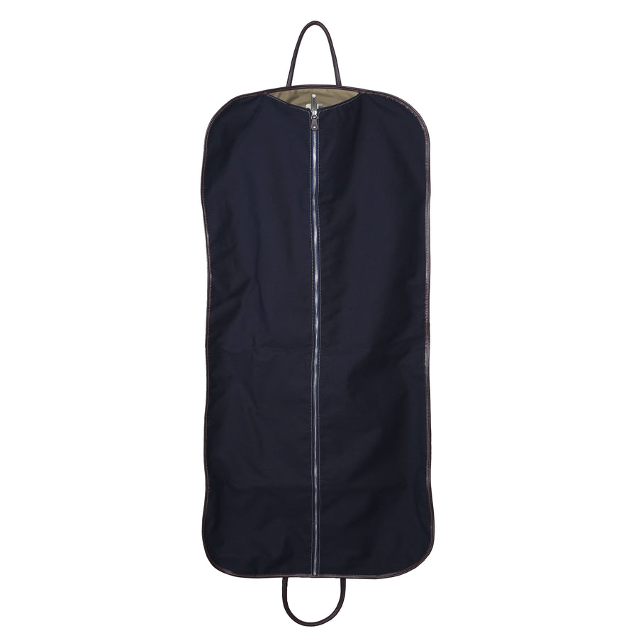 CALABRESE X GALVIN Canvas and Leather Suit Cover - Navy