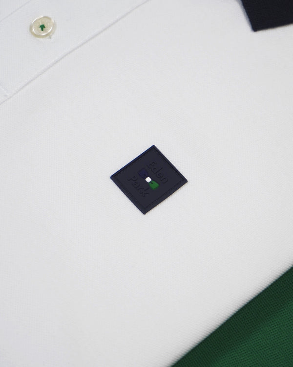 Eden Park IRFU Colourblock Polo Shirt - White / Green