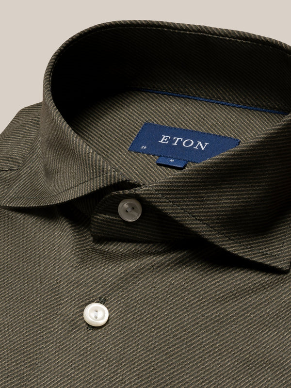 Eton King Knit Shirt - Dark Green