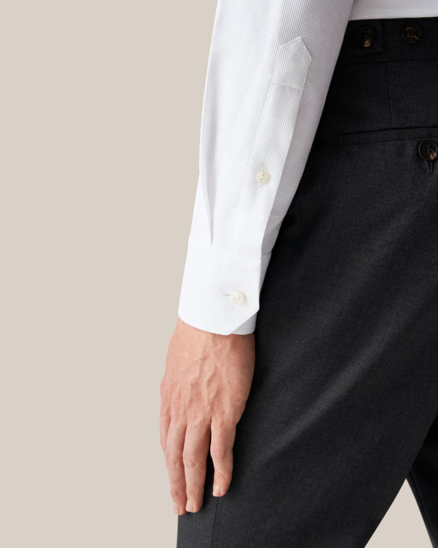 Eton Contemporary Fit Cotton-Tencel Shirt – White
