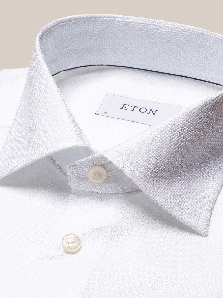 Eton Contemporary Fit Cotton-Tencel Shirt – White