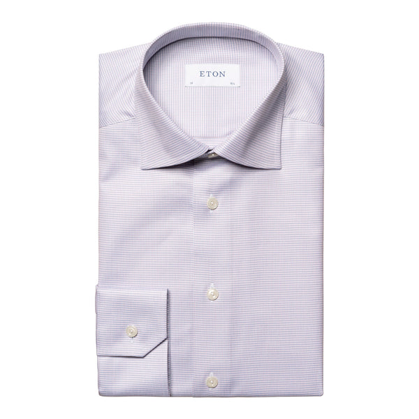Eton Hounstooth Cotton Tencel Shirt - Pink