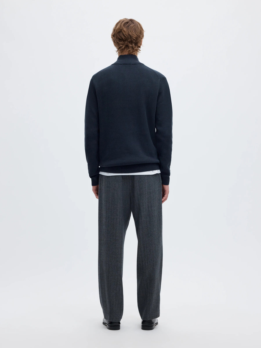 Selected Homme Dane Structured Half - Zip Knit - Navy