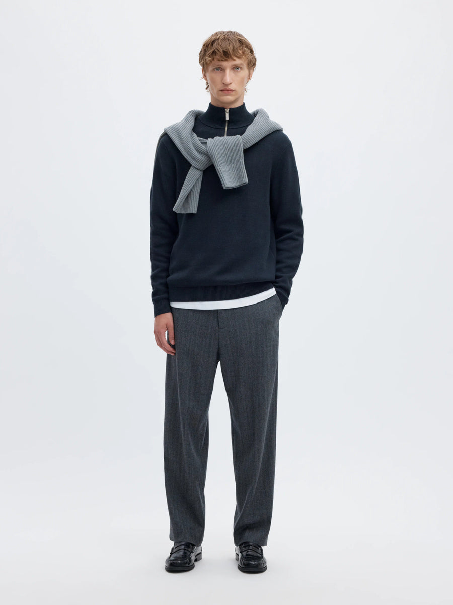 Selected Homme Dane Structured Half - Zip Knit - Navy