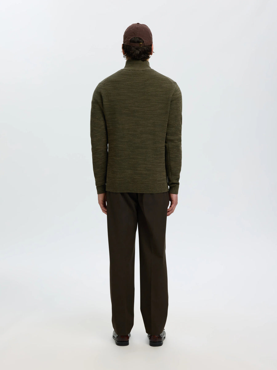 Selected Homme Dane Structured Half - Zip Knit - Green