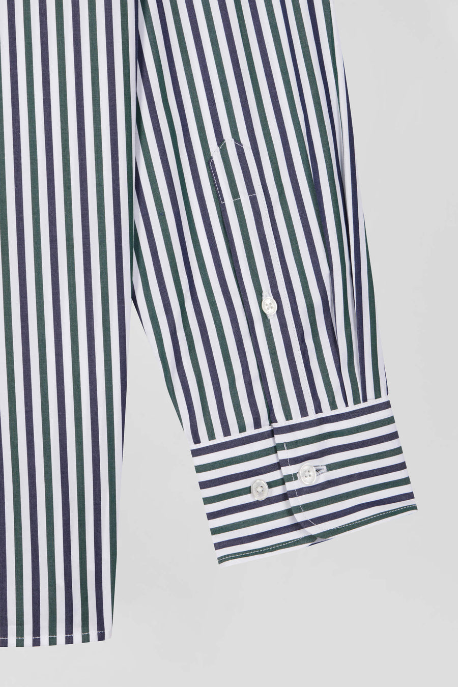 Eden Park Regular Fit Striped Cotton Poplin Shirt - Green