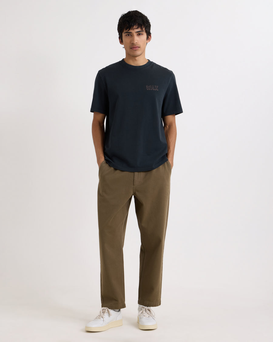 Wax London Kurt Organic Cotton Twill Trousers L30 - Dark Khaki