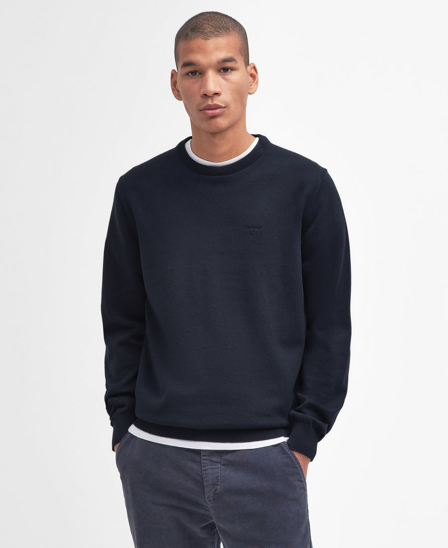 Barbour Pima Cotton Crew Neck Sweater - Navy