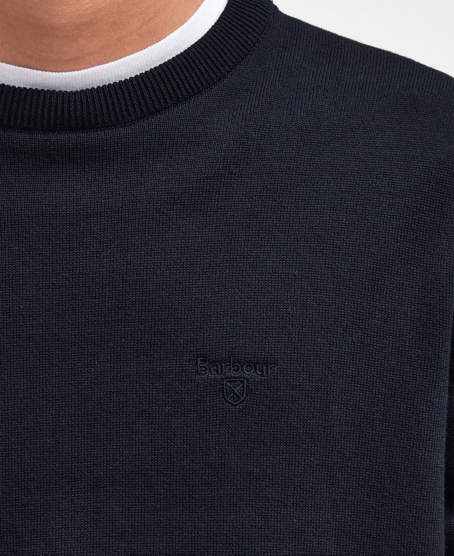 Barbour Pima Cotton Crew Neck Sweater - Navy
