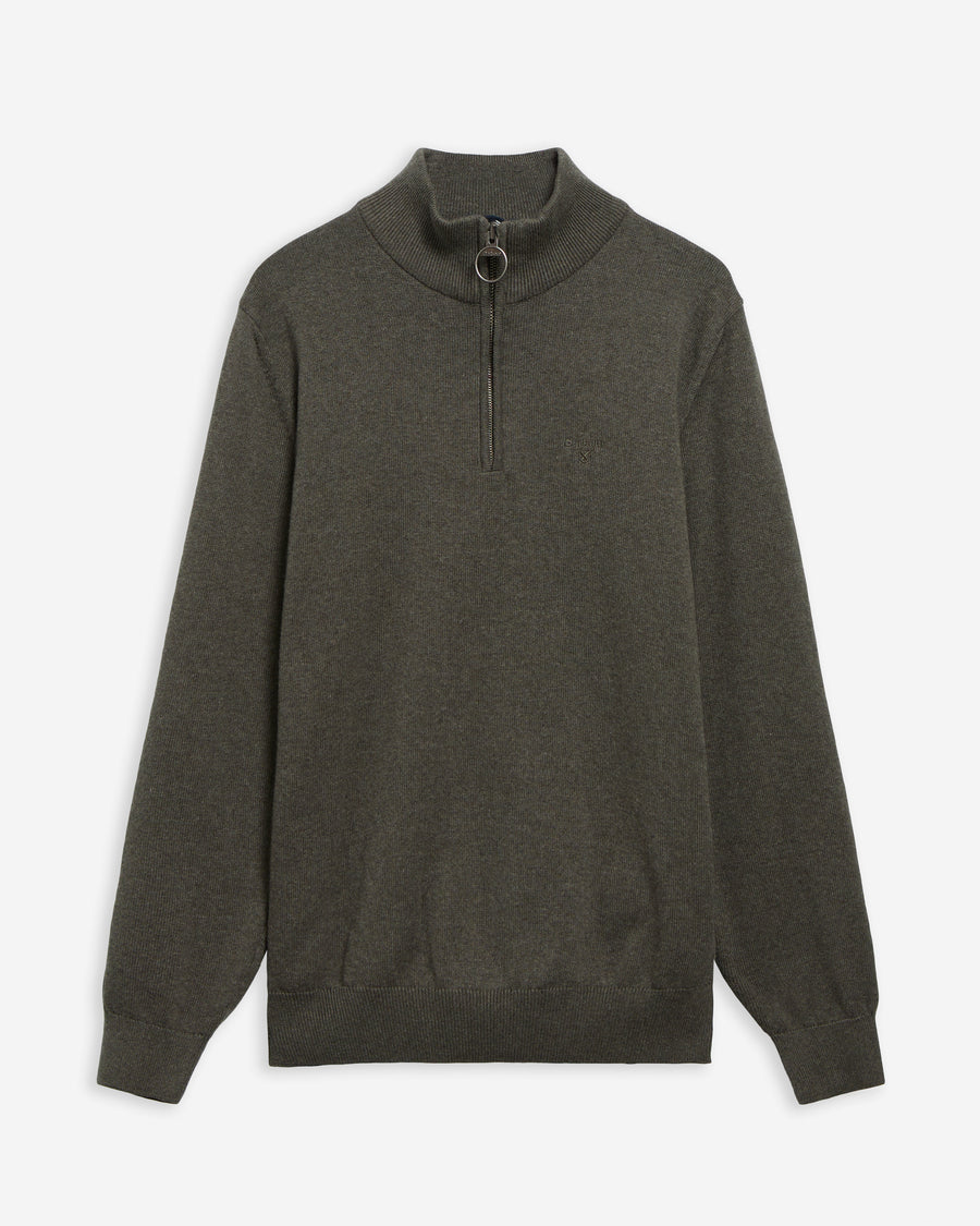 Barbour Cotton Quarter-Zip Jumper - Olive