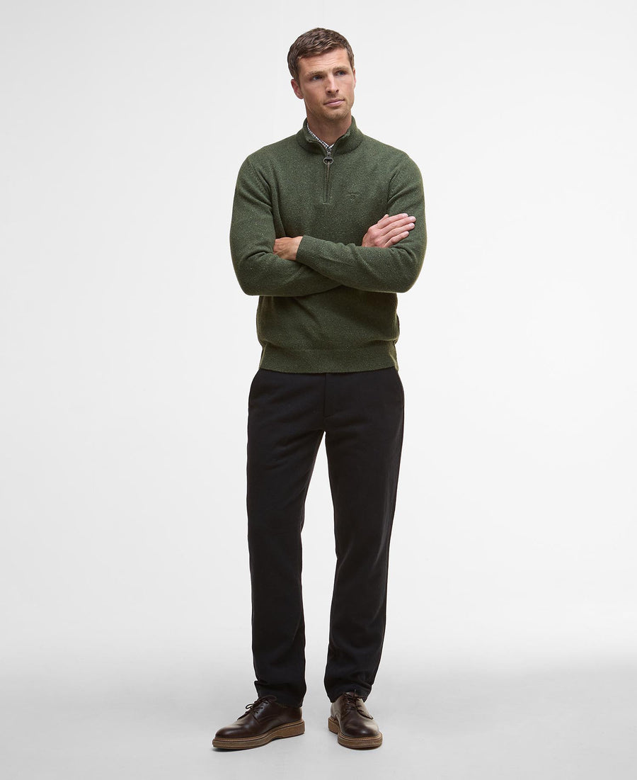 Barbour Essential Tisbury Half Zip Knitted Jumper - Green