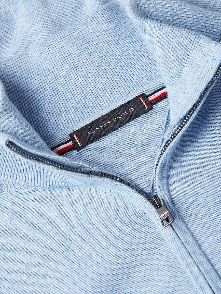 Tommy Hilfiger Essential Cotton Quarter-Zip Jumper – Blue
