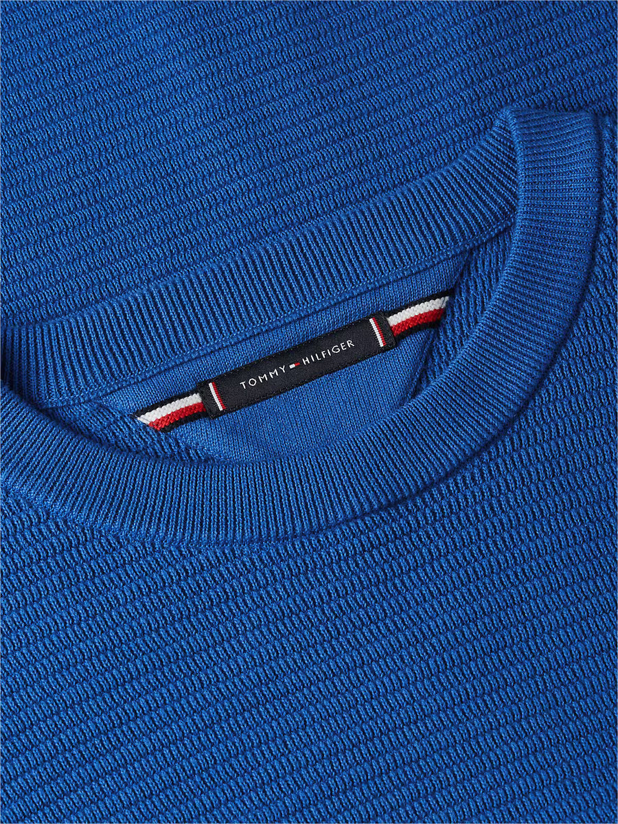 Tommy Hilfiger Seasonal Structure Crew-Neck Jumper – Blue