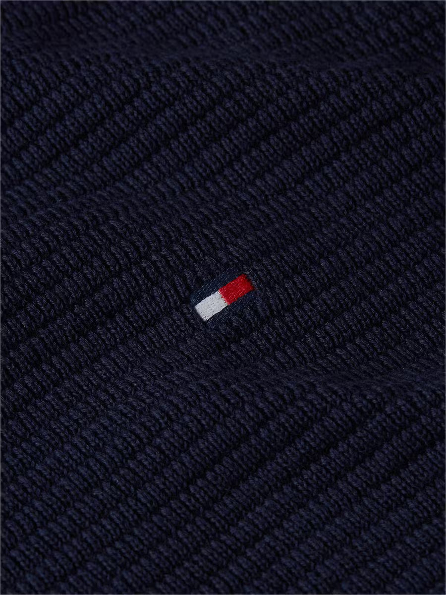 Tommy Hilfiger Seasonal Structure Crew-Neck Jumper – Navy
